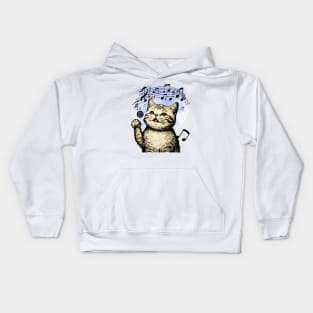 Happy Music Cat Kids Hoodie